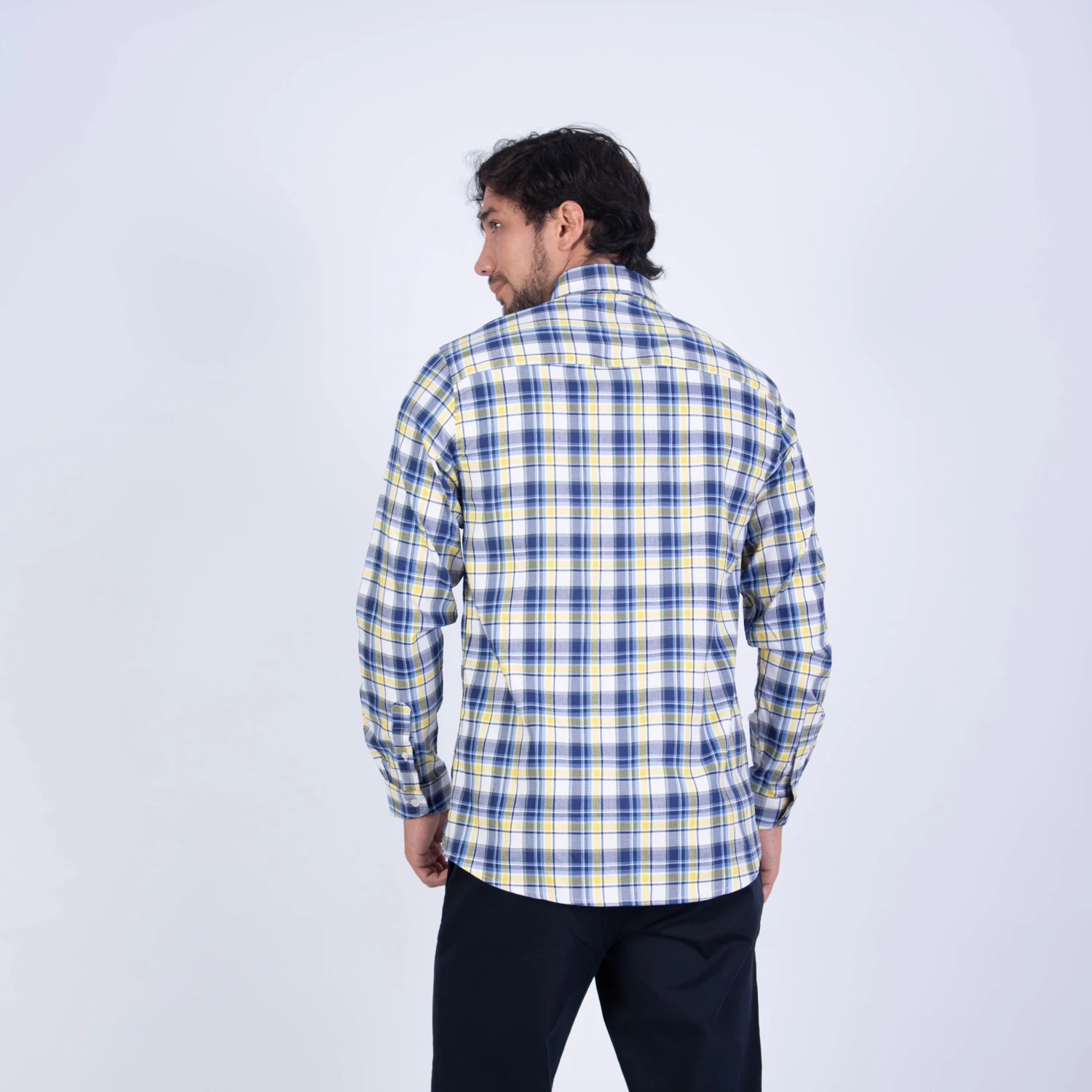 Camisa manga larga Sport con Cuello Frances etiqueta AZUL vista 2