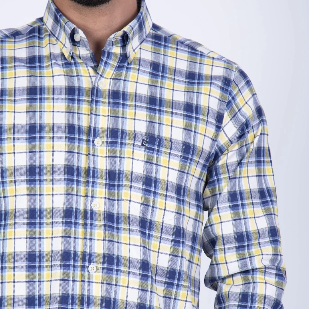 Camisa manga larga Sport con Cuello Frances etiqueta AZUL vista 3