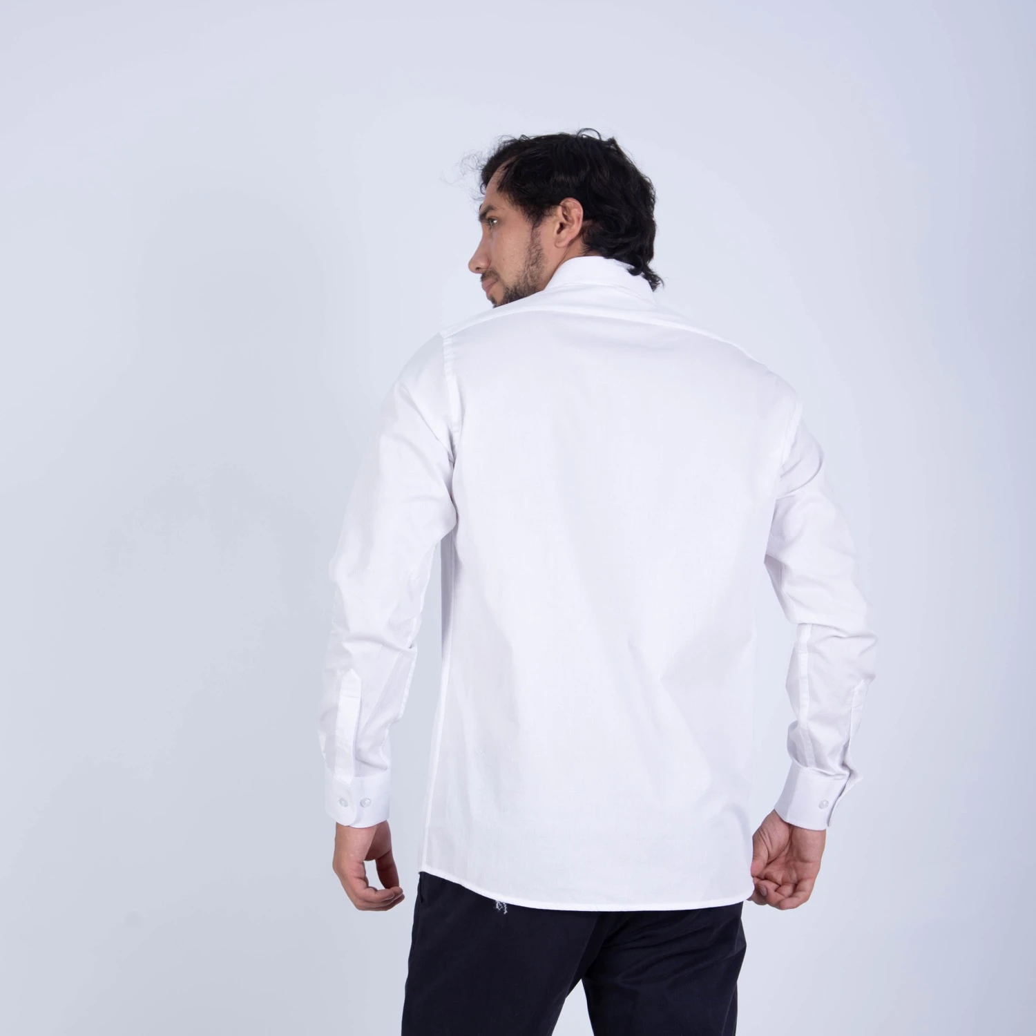Camisa manga larga de Vestir Sport Etiqueta Azul con cuello frances vista 3