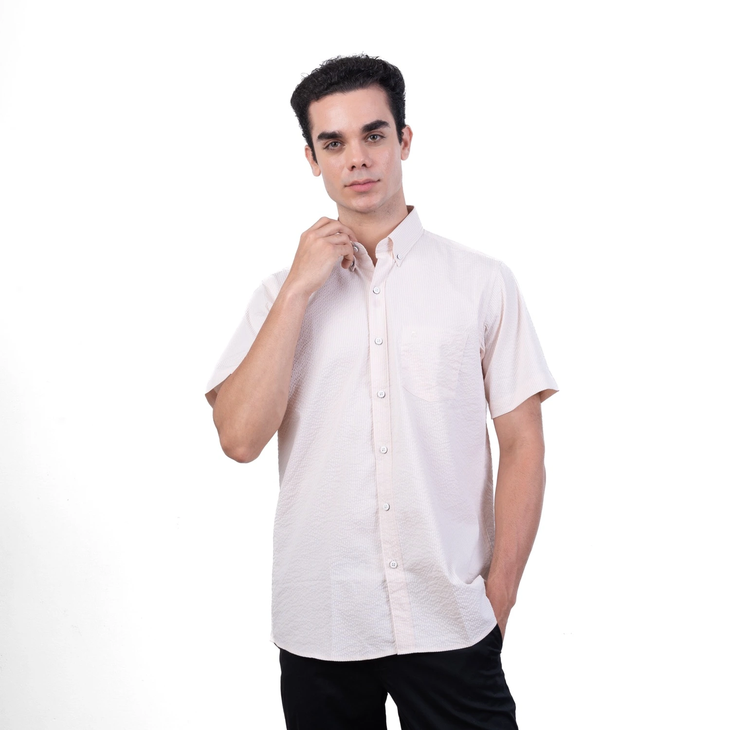 Camisa manga larga Etiqueta Azul con diseño frances