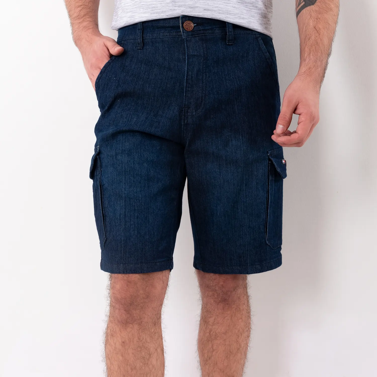 Bermuda Denim Cargo con diseño Francés
