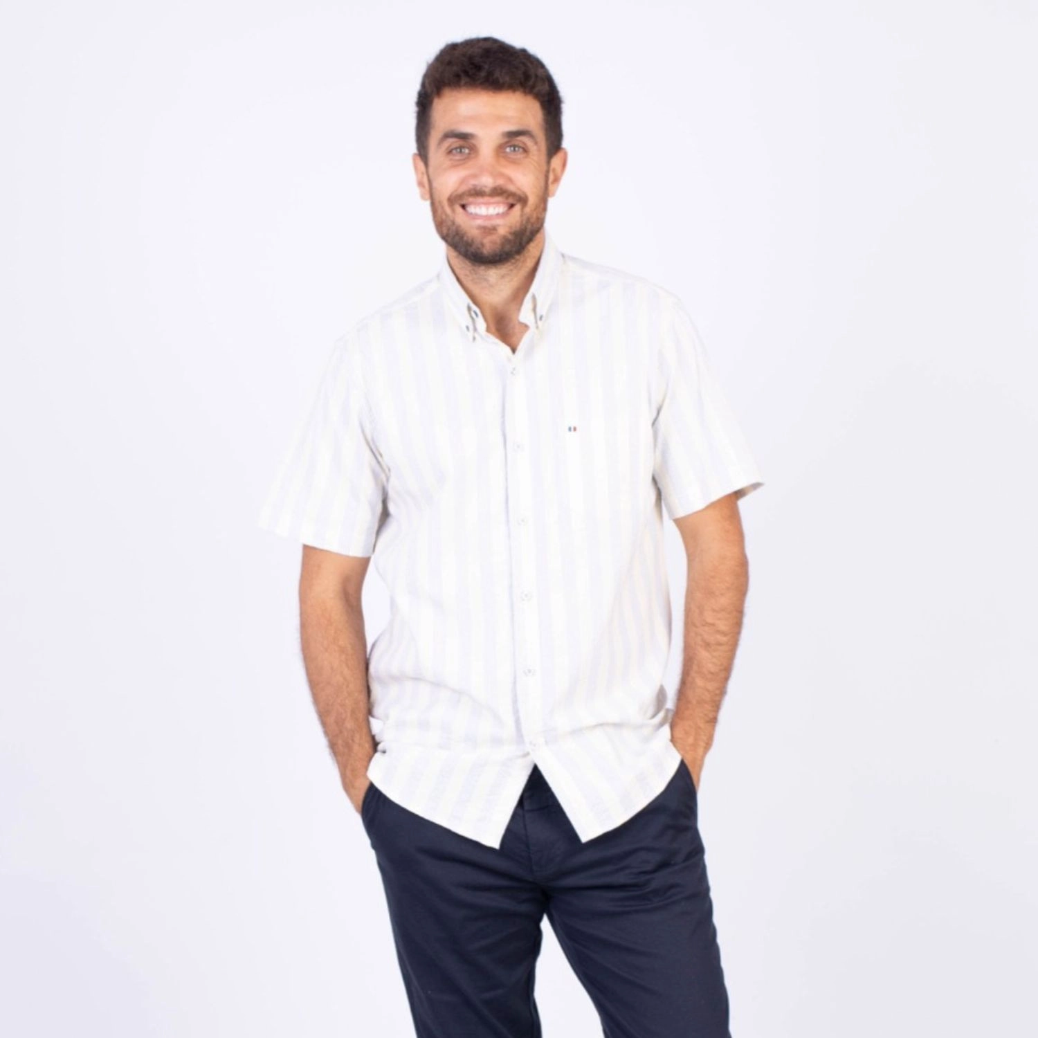 Camisa manga corta Seersucker