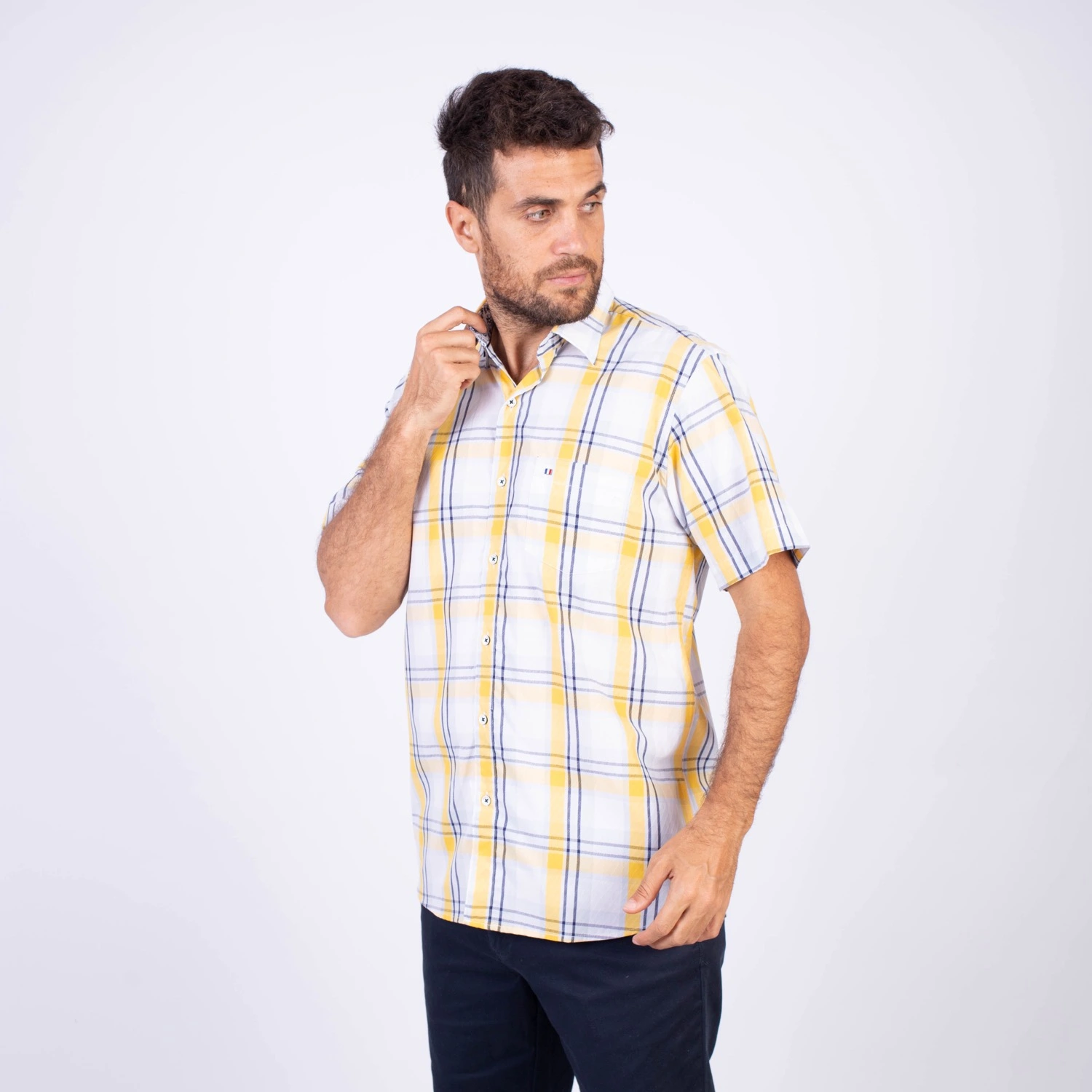 Camisa manga corta Etiqueta Azul con diseño Francés vista 3