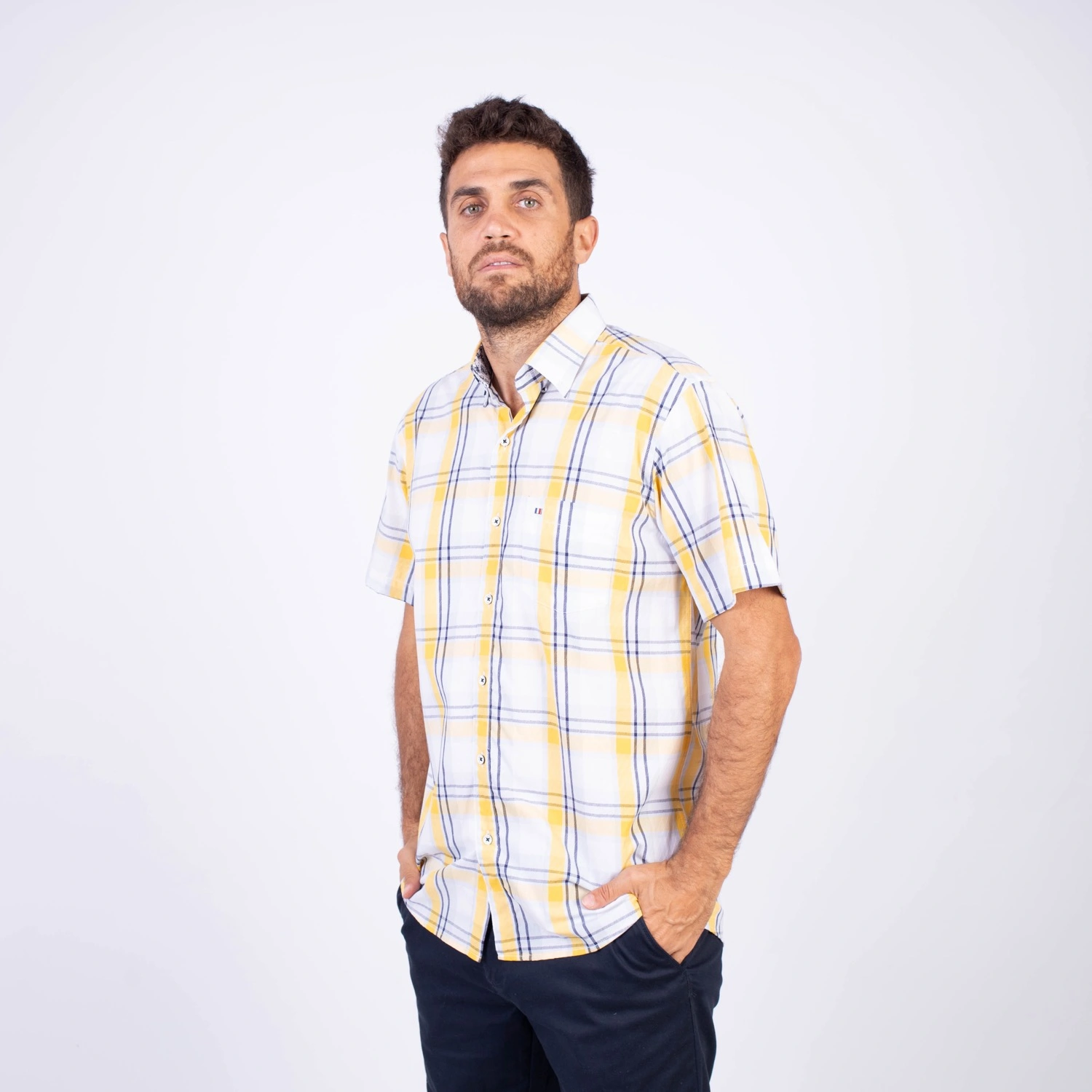 Camisa manga corta Etiqueta Azul con diseño Francés