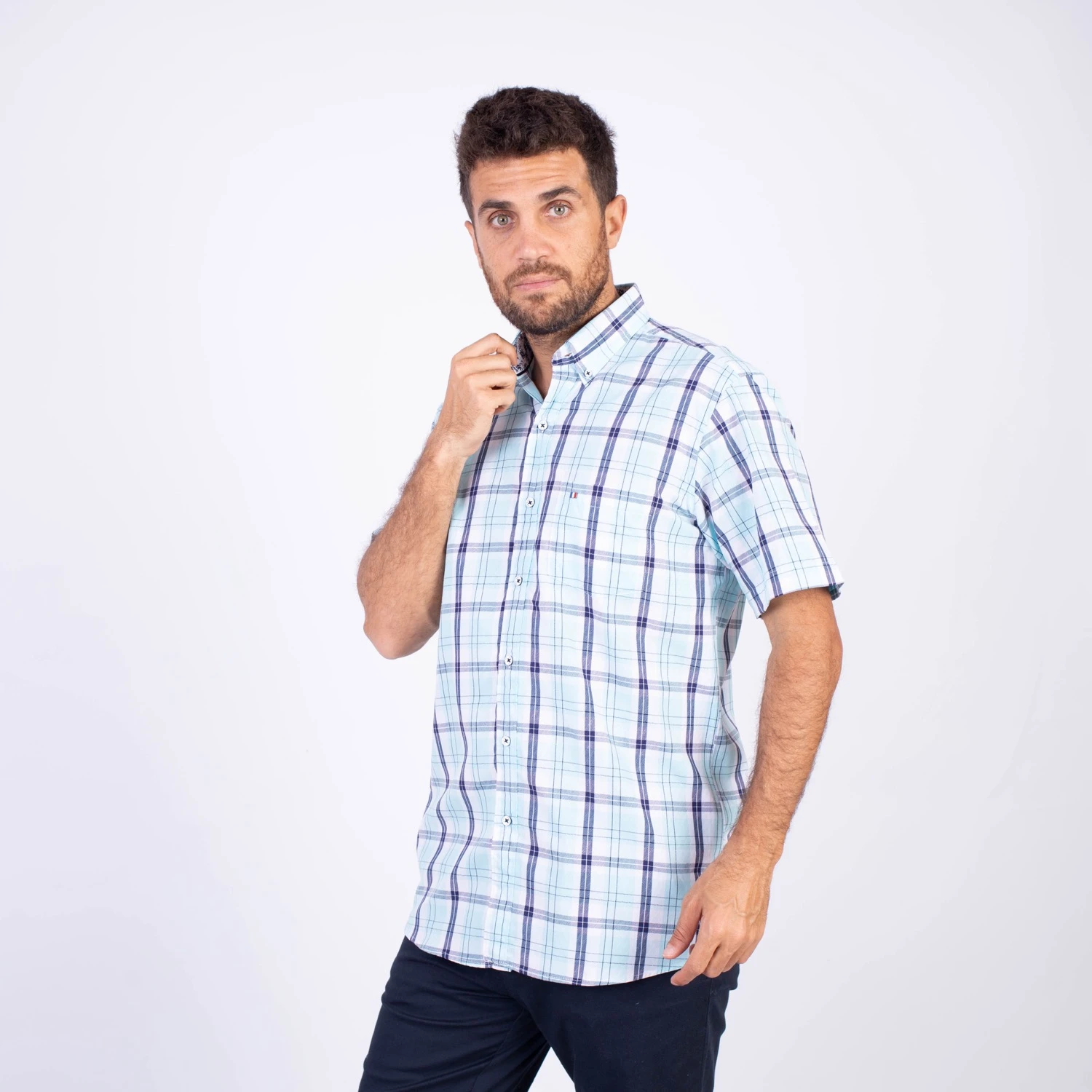 Camisa manga corta Etiqueta Azul con diseño Francés