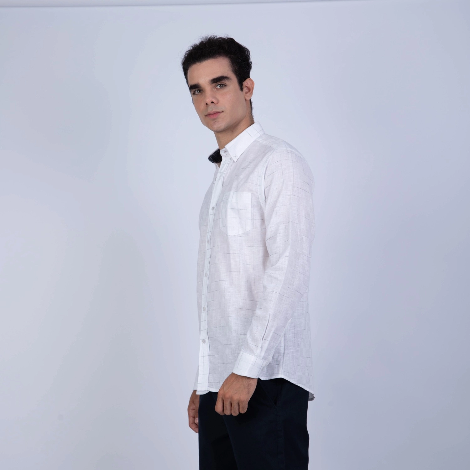 Camisa manga larga Etiqueta Azul con diseño frances vista 3