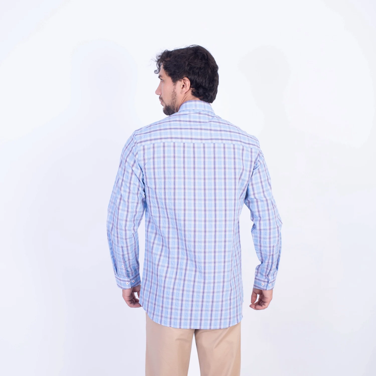 Camisa manga larga Seersucker Etiqueta Azul vista 2