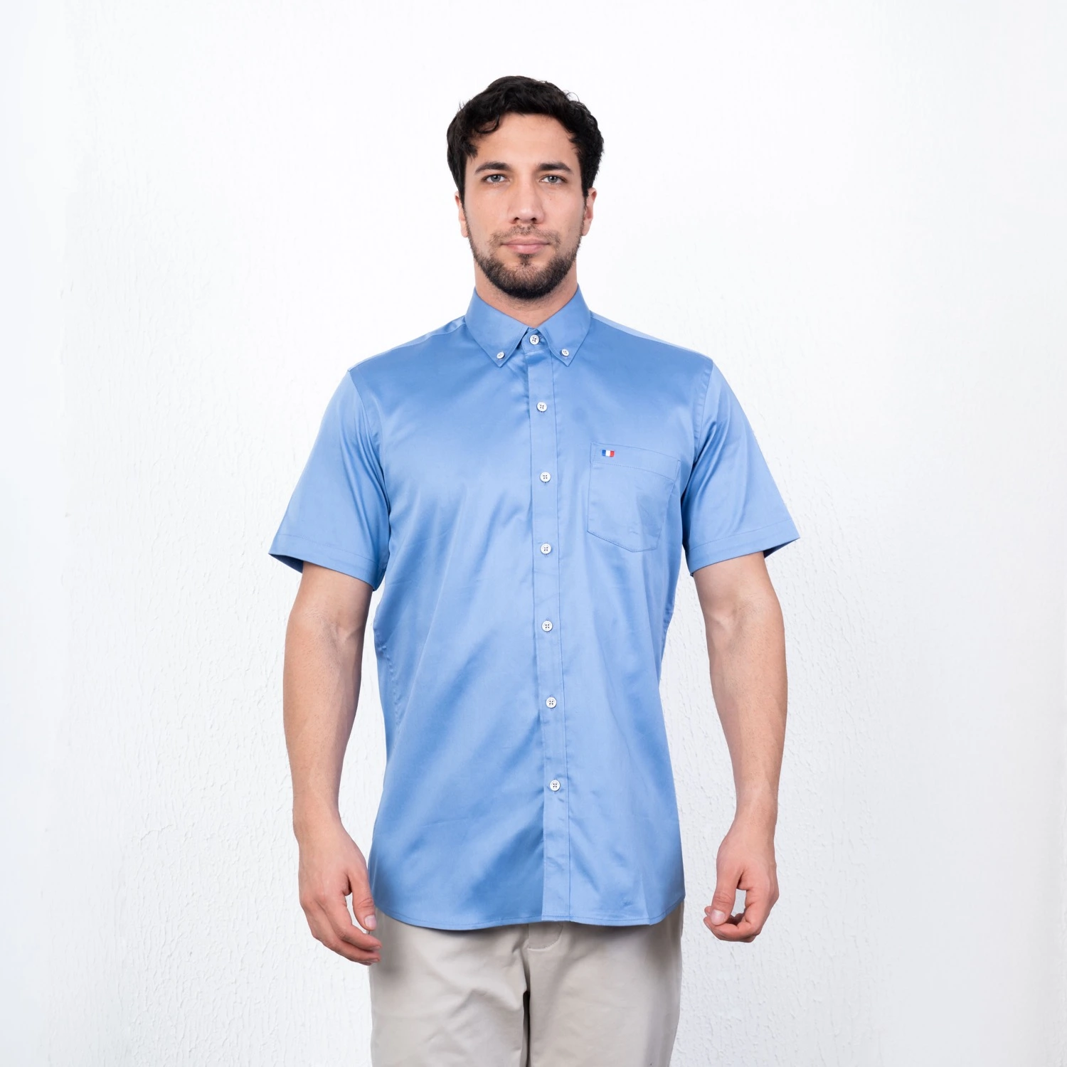 Camisa manga corta Popelina stretch