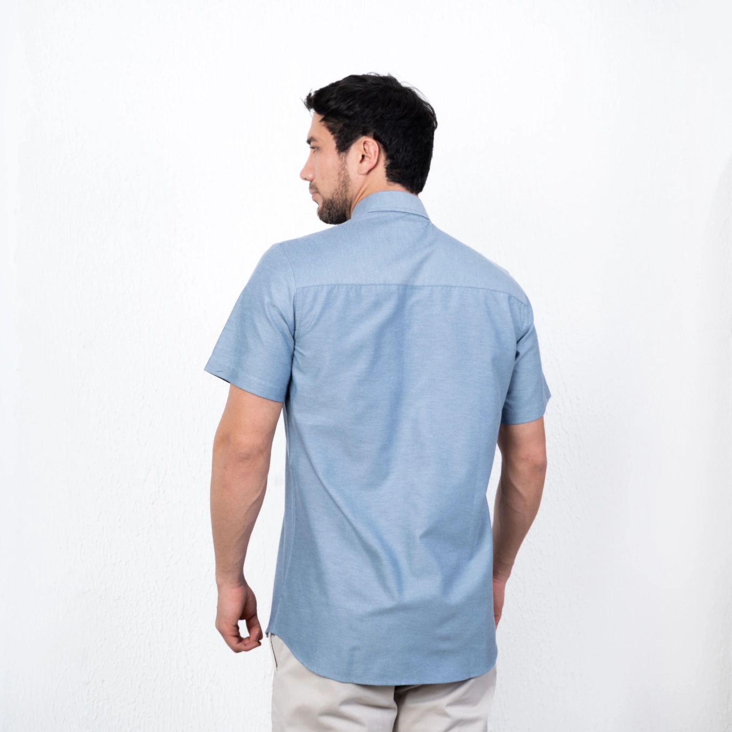 Camisa Oxford manga corta Etiqueta Azul con diseño Francés vista 2