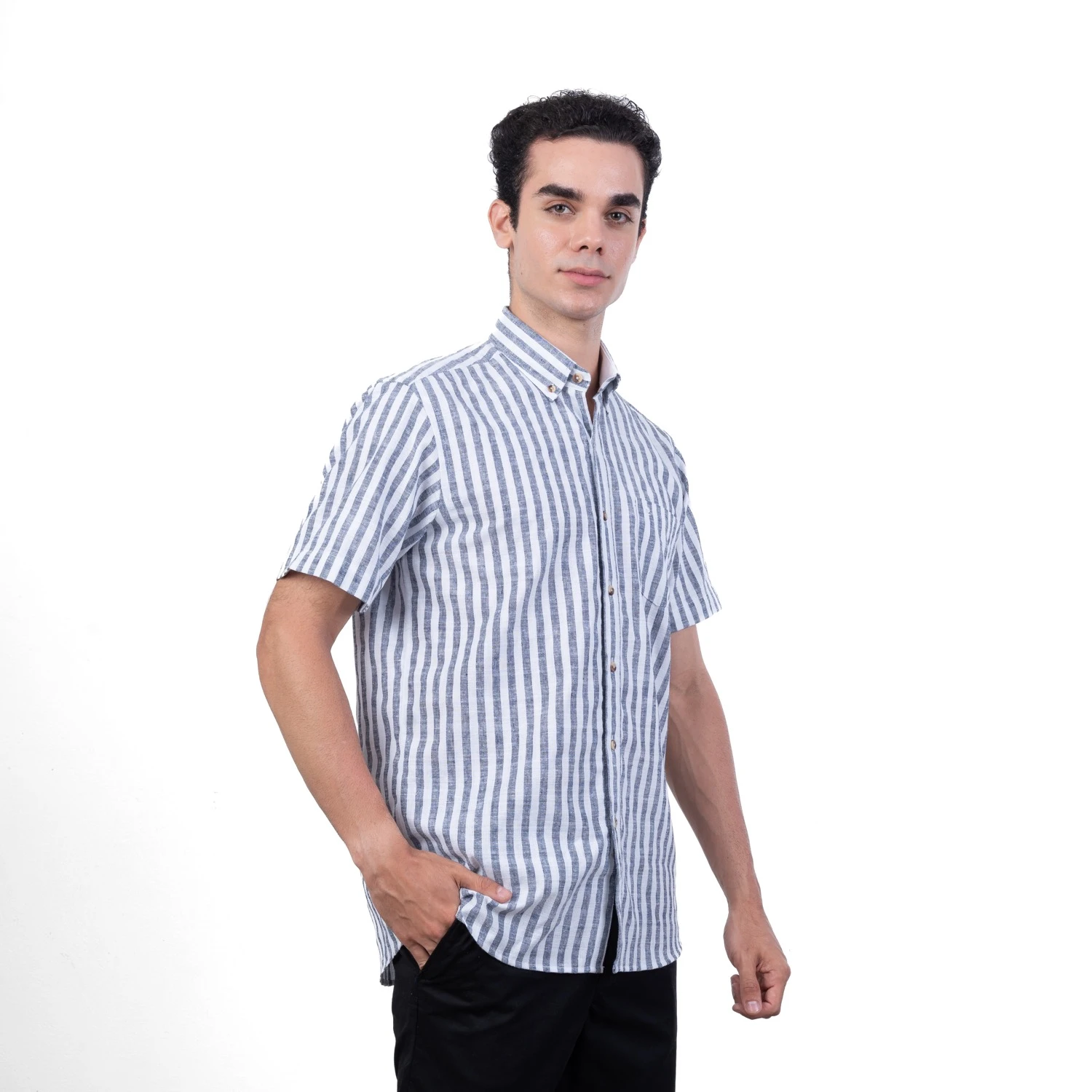 Camisa manga corta Etiqueta Linen Collection vista 2