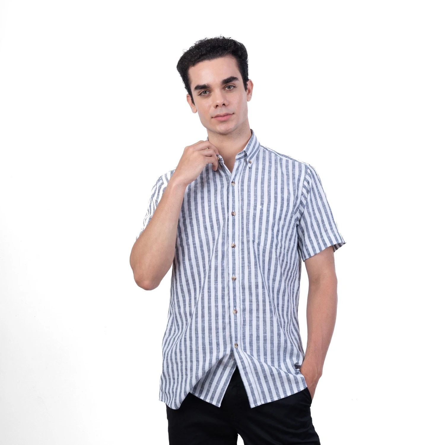 Camisa manga corta Etiqueta Linen Collection vista 3