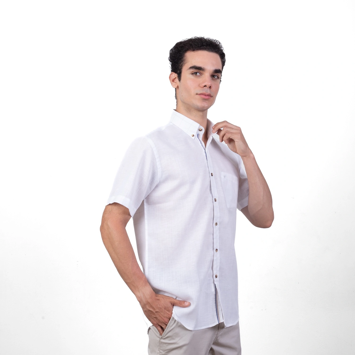 Camisa manga corta Etiqueta Linen Collection vista 2
