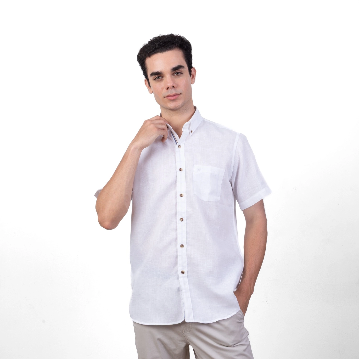 Camisa manga corta Etiqueta Linen Collection vista 3