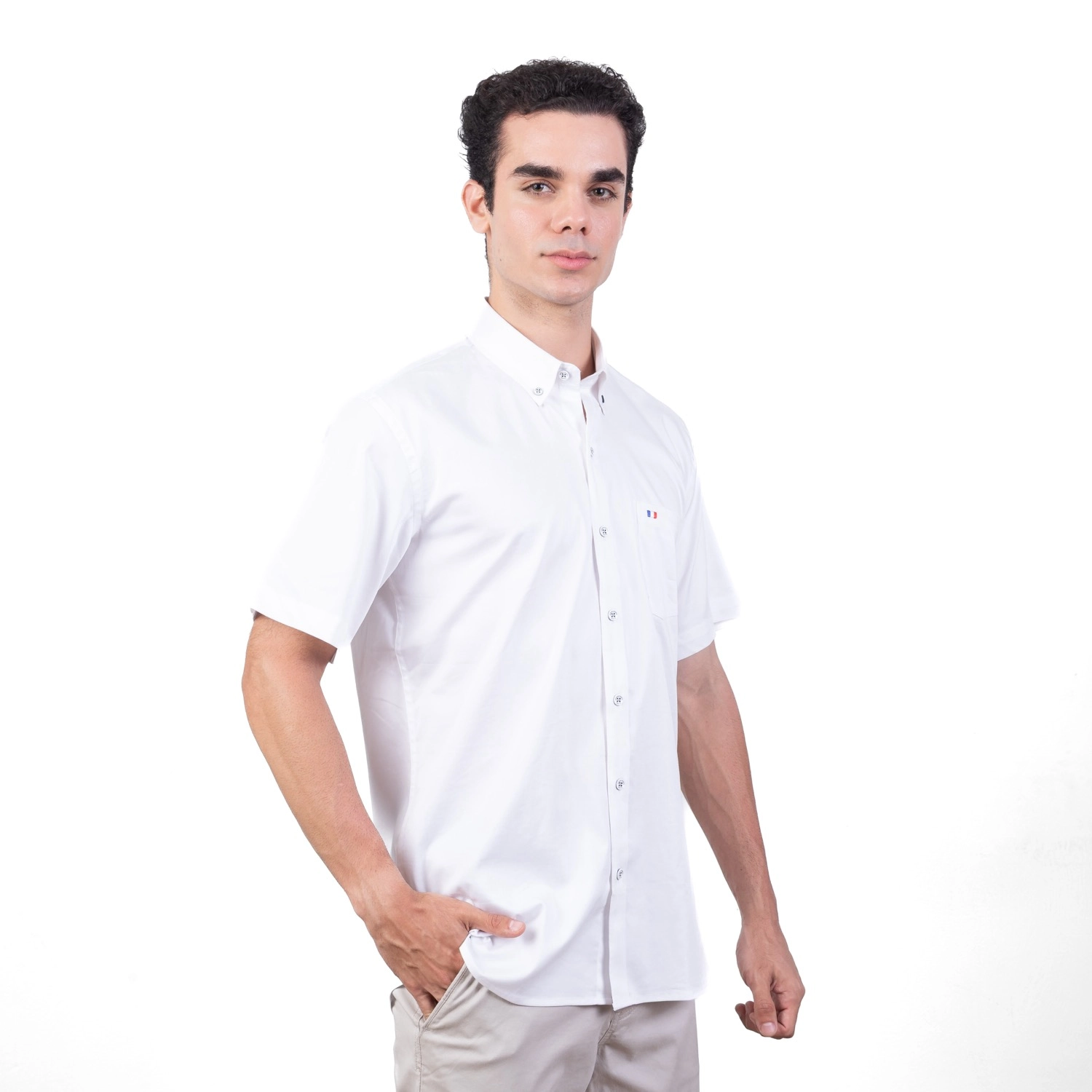 Camisa manga corta Popelina stretch
