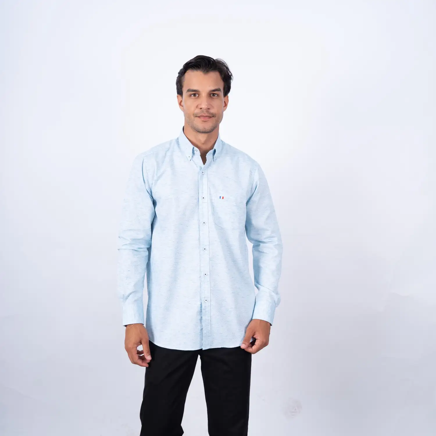 Camisa manga larga Etiqueta Azul con diseño Francés