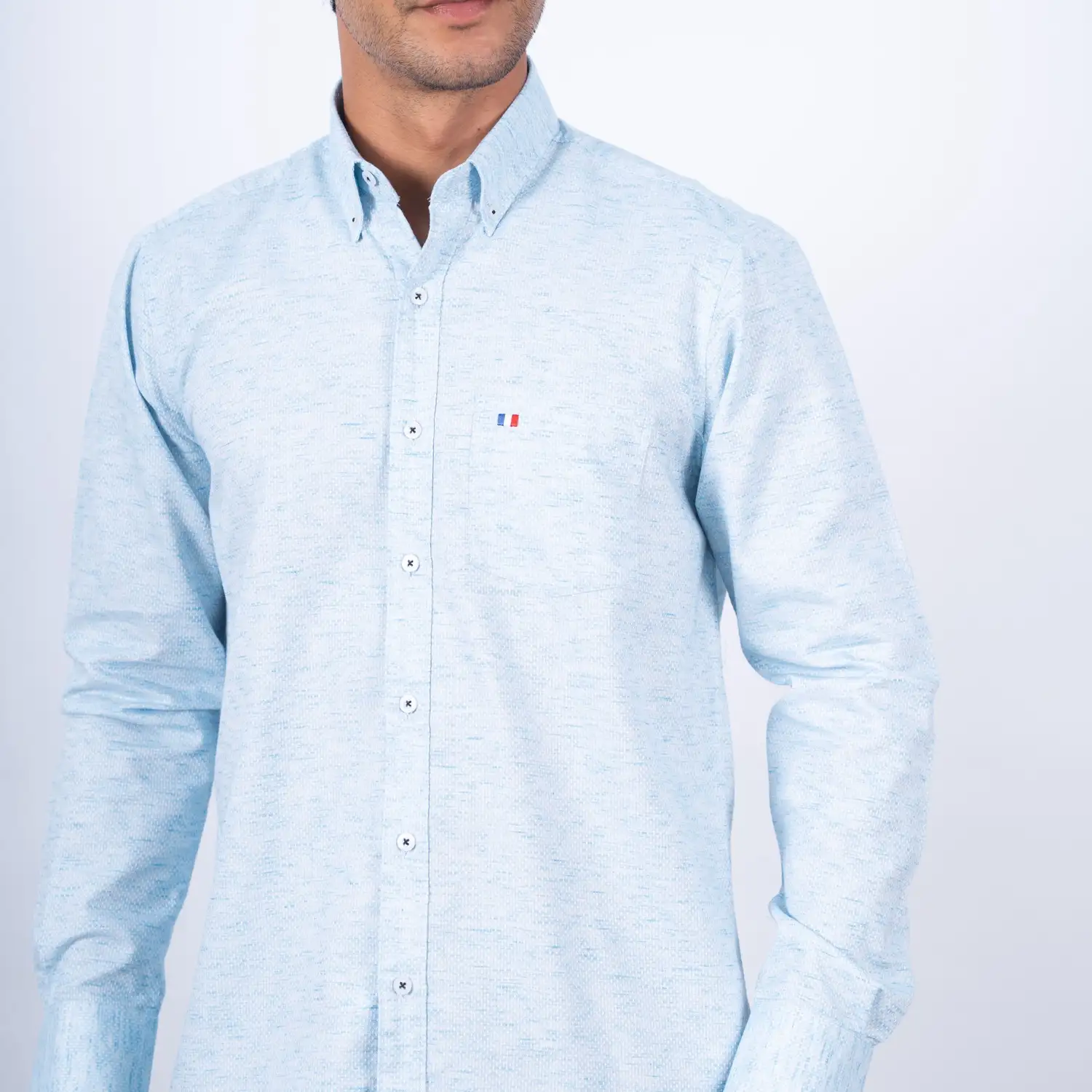 Camisa manga larga Etiqueta Azul con diseño Francés vista 2