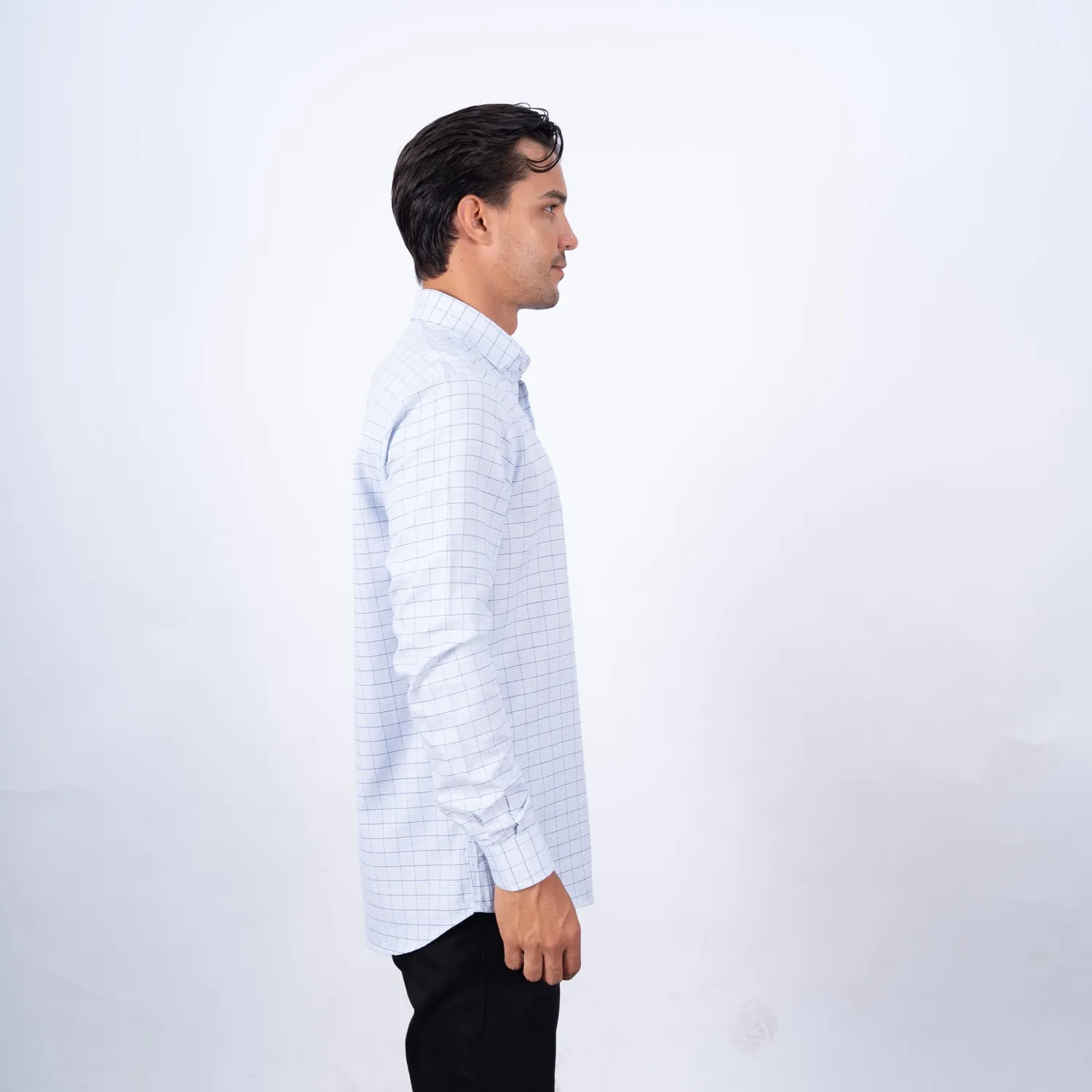 Camisa manga larga Sport con Cuello Frances Etiqueta tejido Made in Italy vista 2
