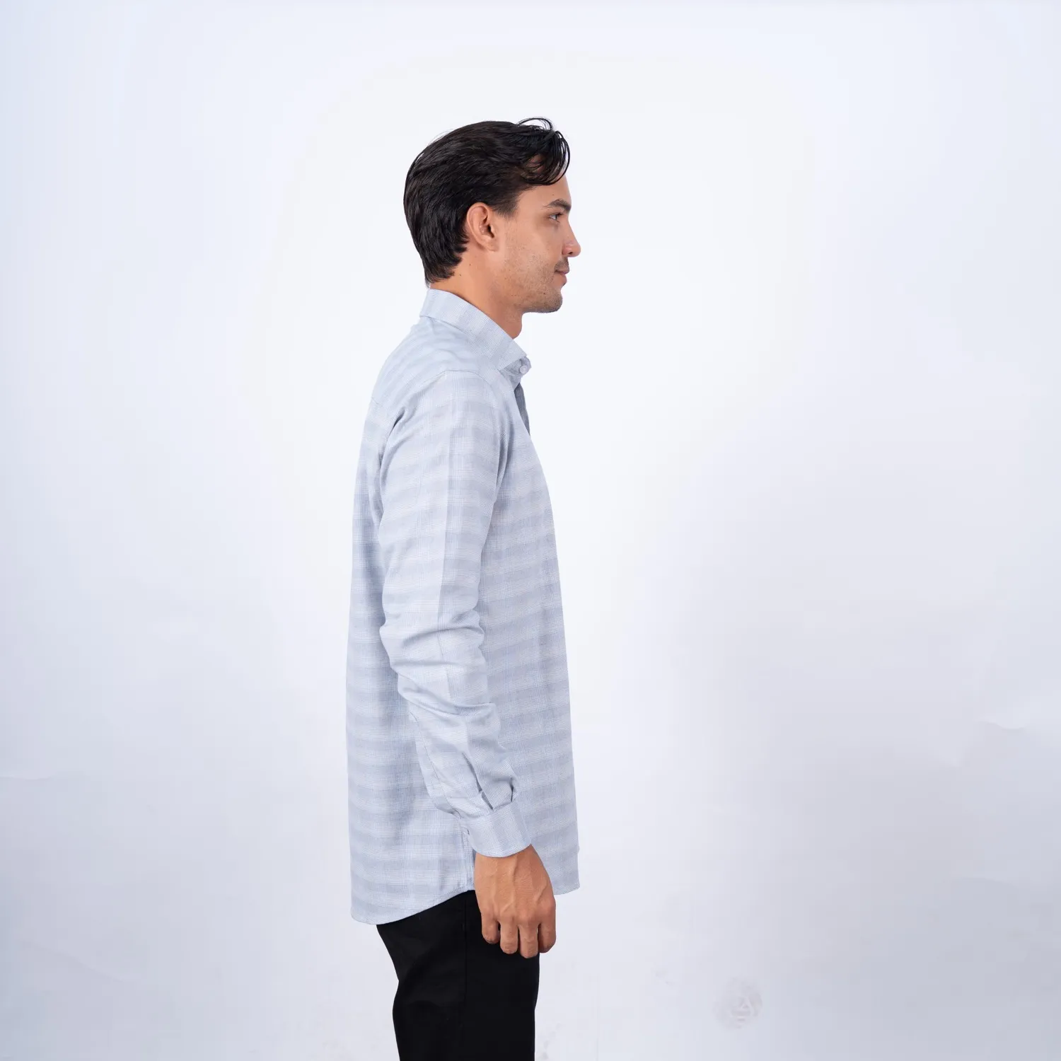 Camisa manga larga Sport con Cuello Frances Etiqueta tejido Made in Italy vista 3