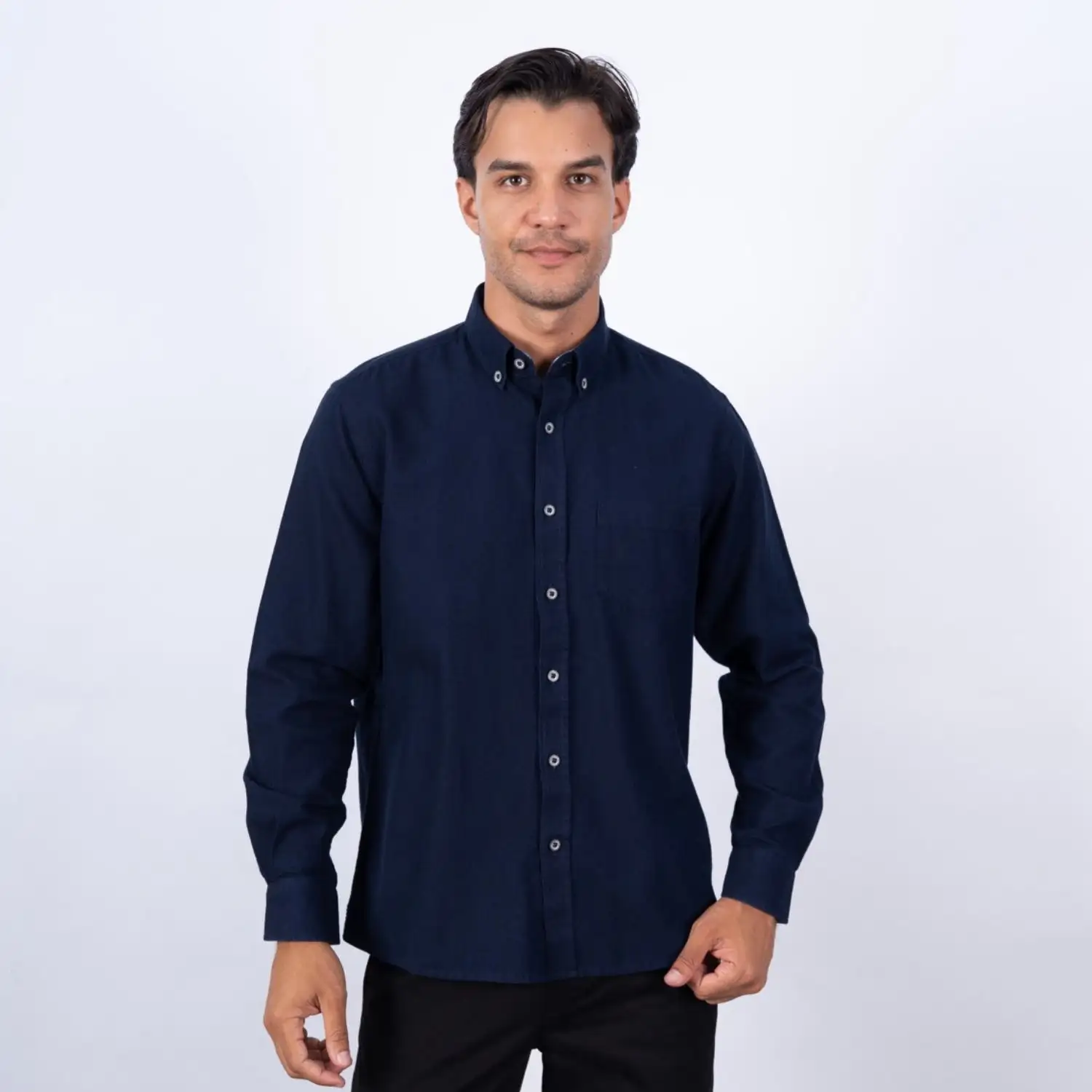 Camisa manga larga Color Entero Etiqueta Pierre Cardin Jeans
