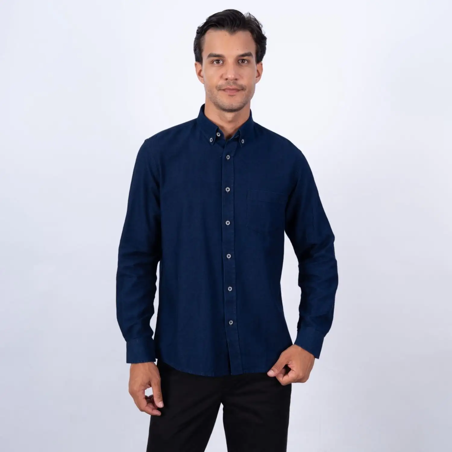 Camisa manga larga Color Entero Etiqueta Pierre Cardin Jeans