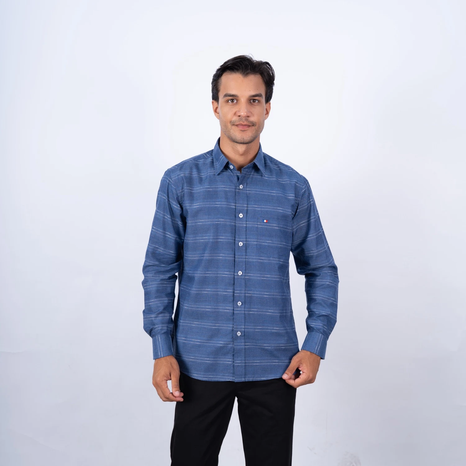 Camisa manga larga Etiqueta Azul con diseño Francés