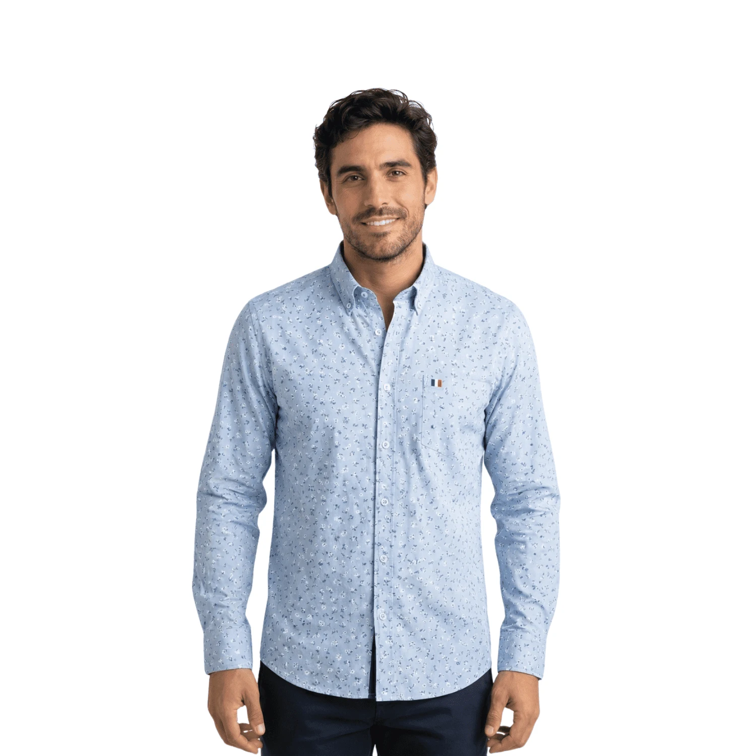 Camisa manga larga Estampada Etiqueta Azul con diseño Francés