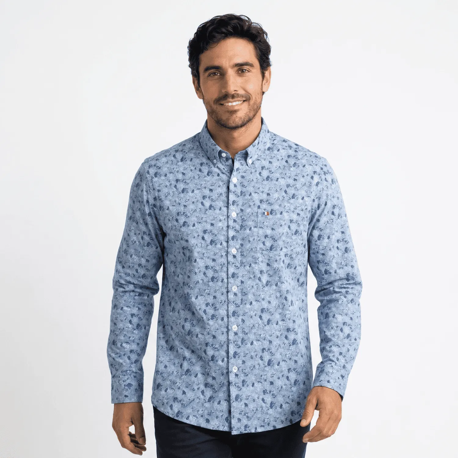 Camisa manga larga Estampada Etiqueta Azul con diseño Francés