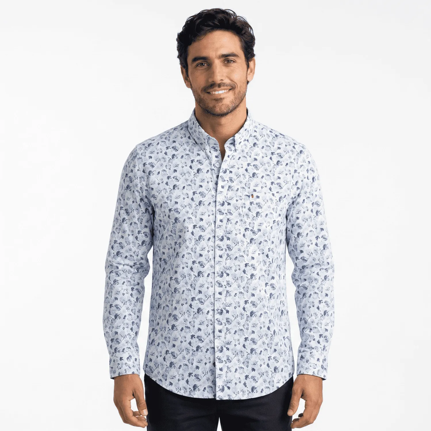 Camisa manga larga Estampada Etiqueta Azul con diseño Francés