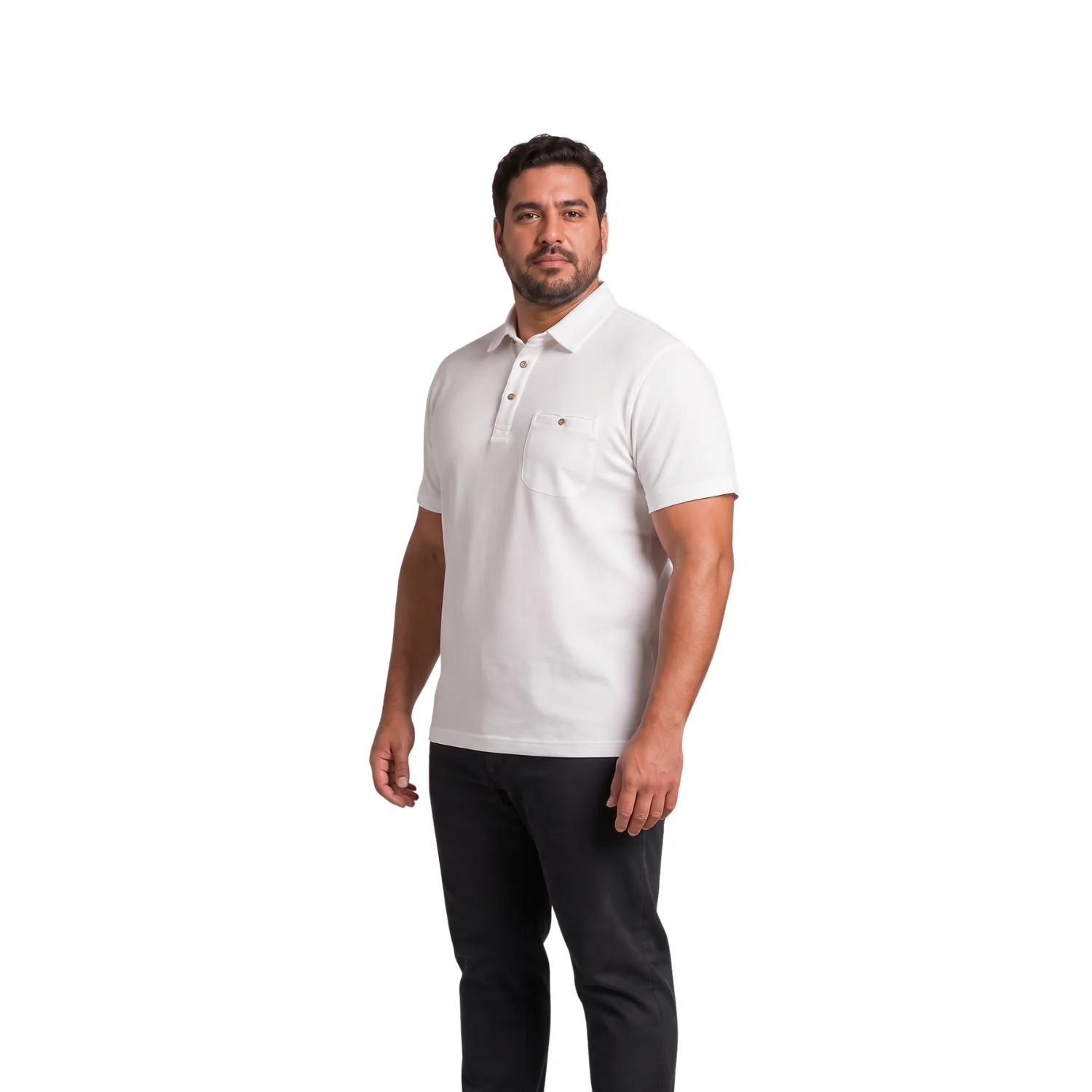 Polo manga corta Box Mini Waffle Etiqueta Azul con diseño Francés