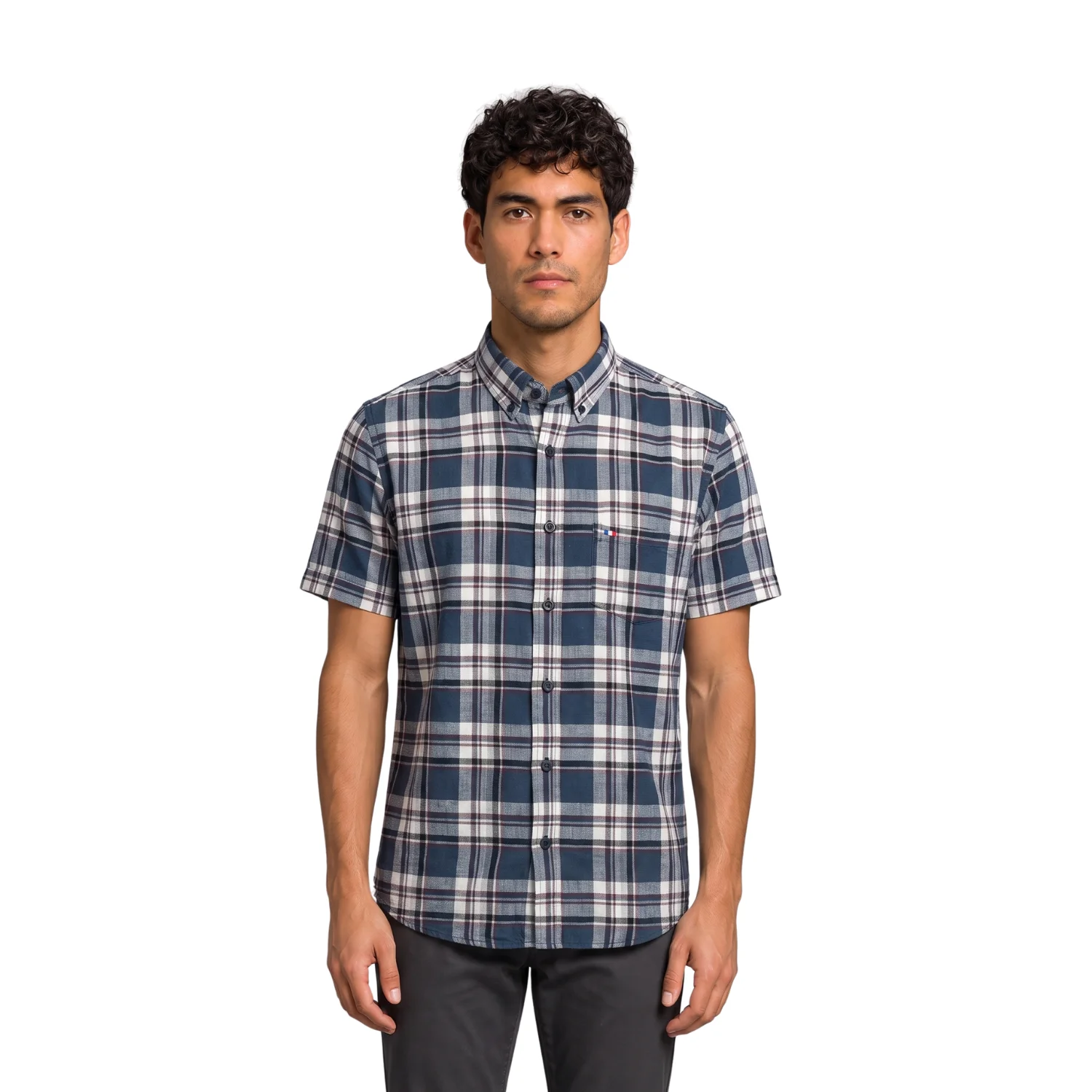 Camisa manga corta Etiqueta Pierre Cardin Jeans con diseño Francés
