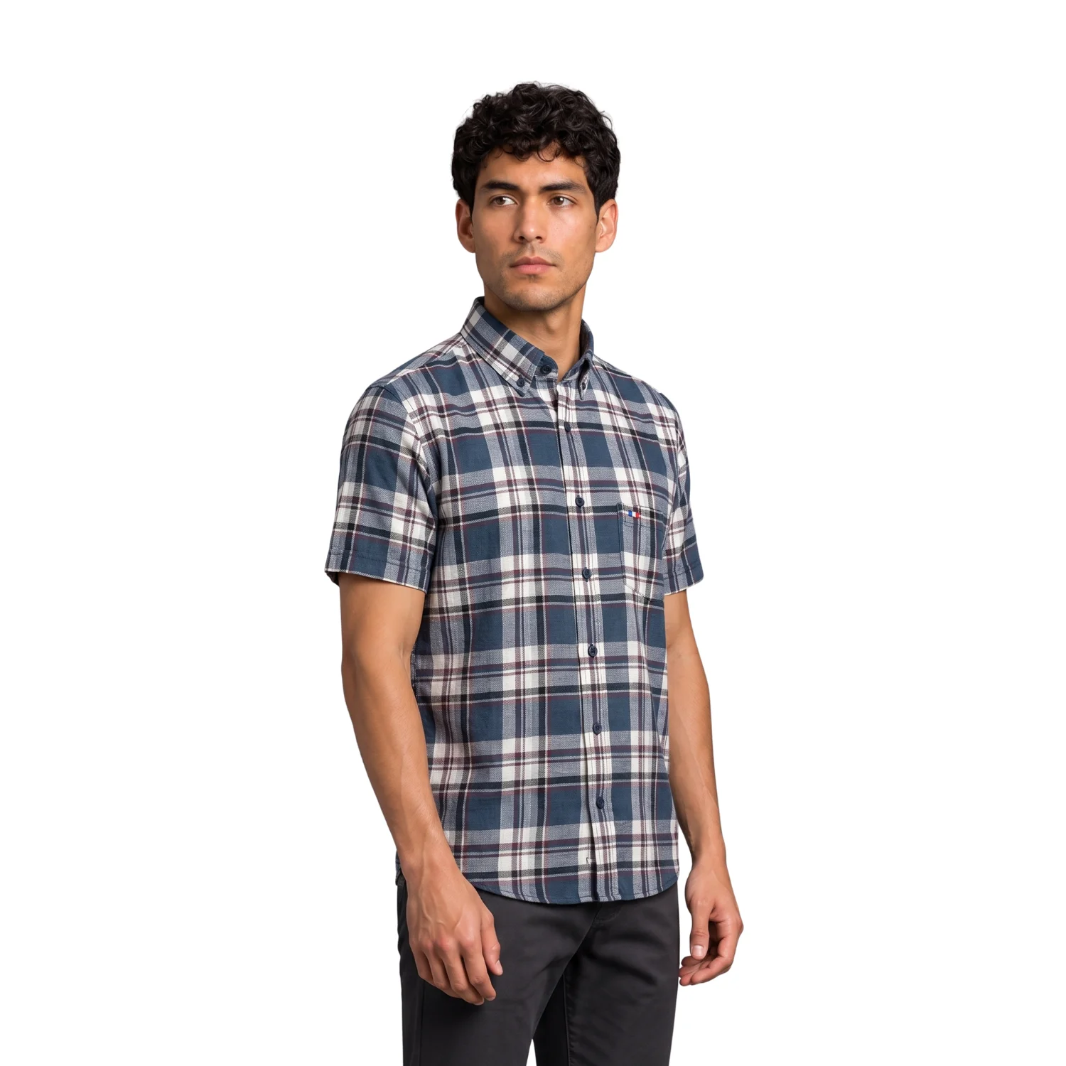 Camisa manga corta Etiqueta Pierre Cardin Jeans con diseño Francés vista 2