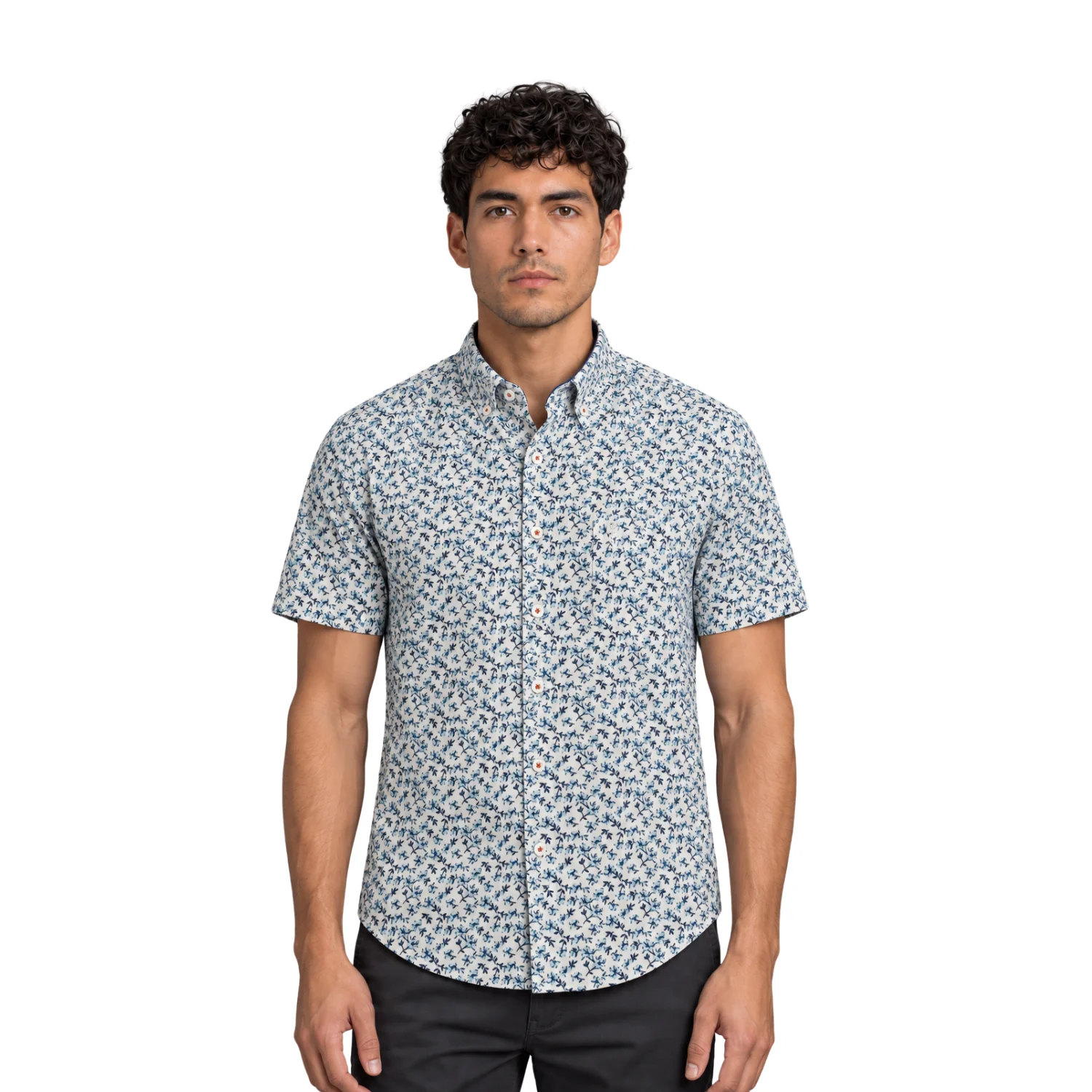 Camisa manga corta Estampada Etiqueta Azul con diseño Francés