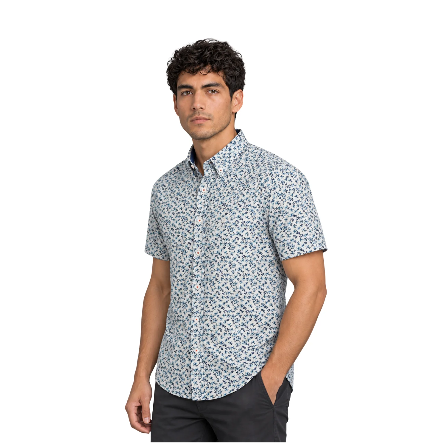 Camisa manga corta Estampada Etiqueta Azul con diseño Francés vista 2