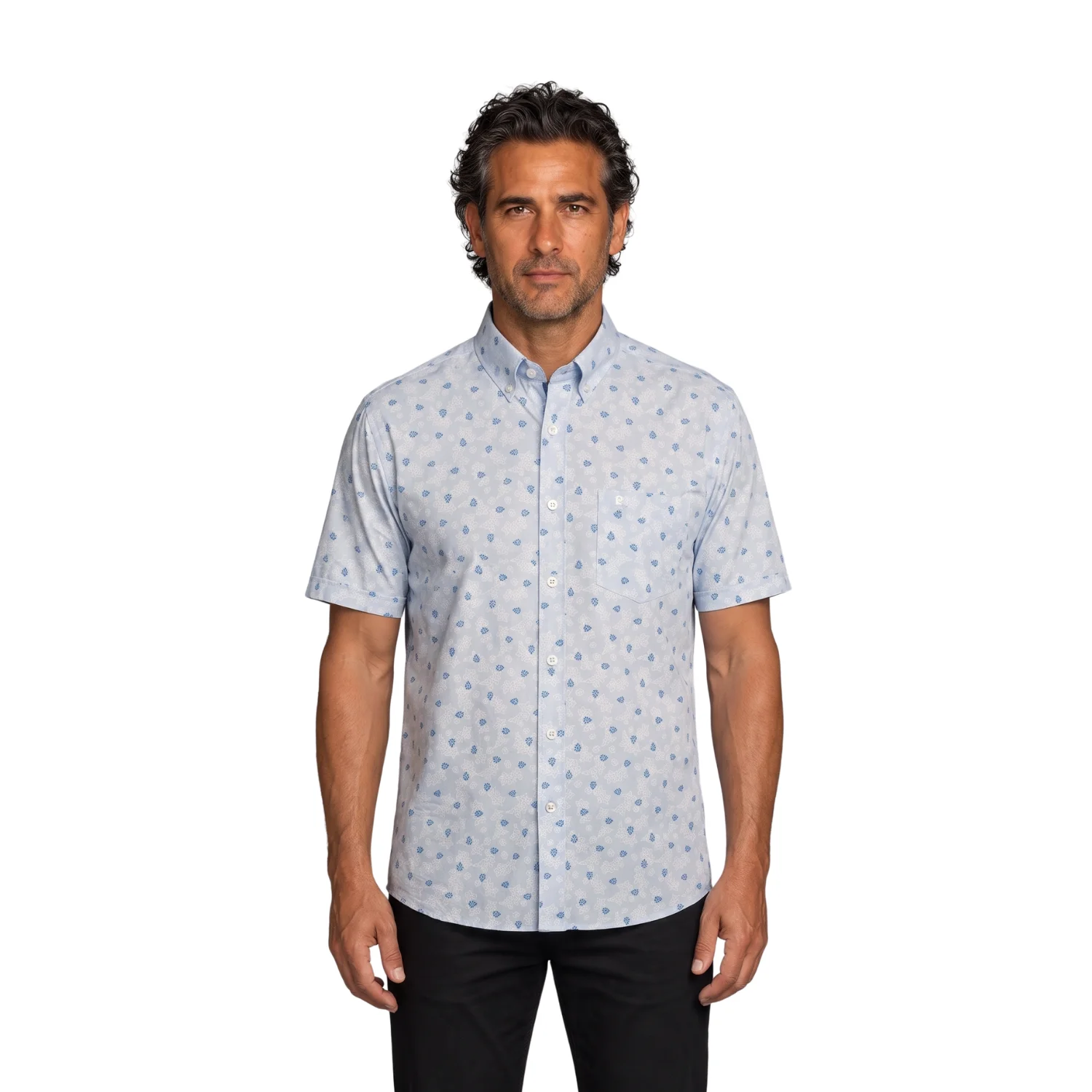 Camisa manga corta Estampada Etiqueta Azul con diseño Francés