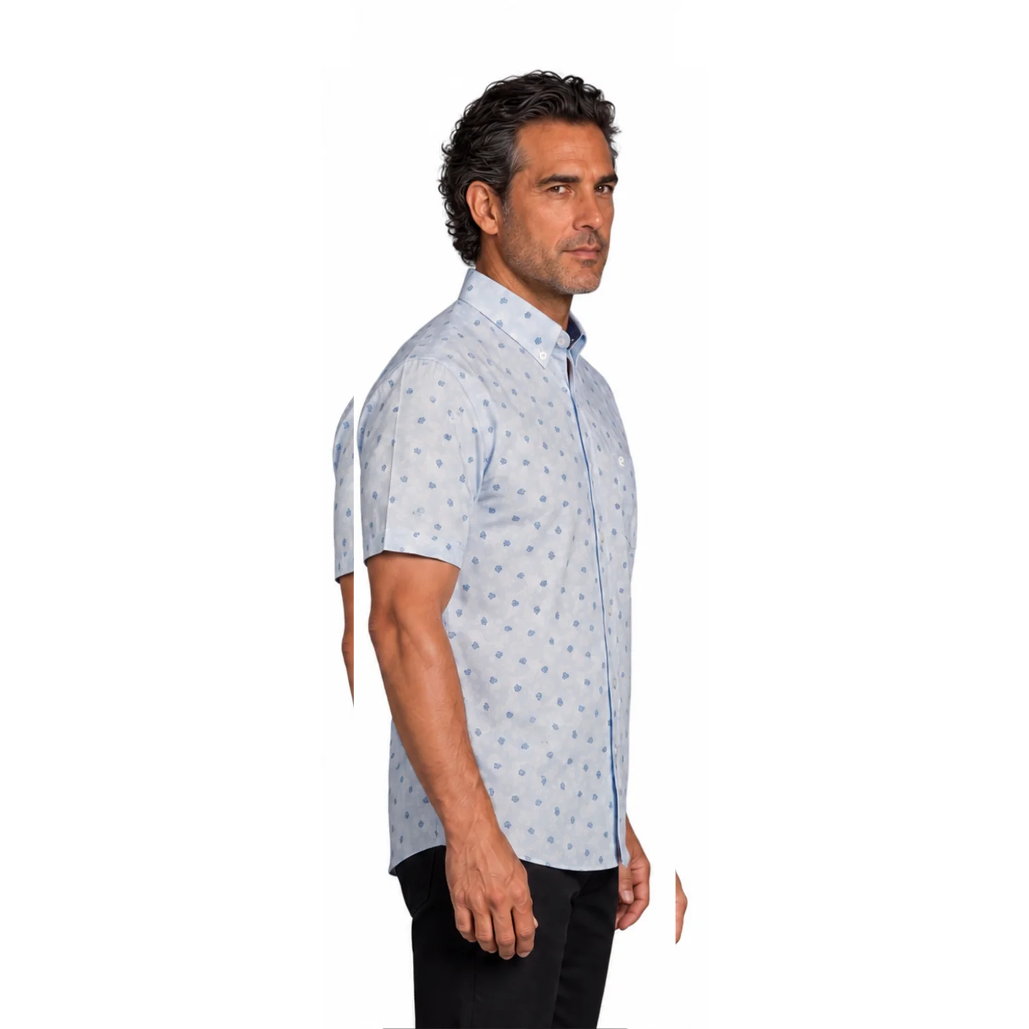 Camisa manga corta Estampada Etiqueta Azul con diseño Francés vista 3