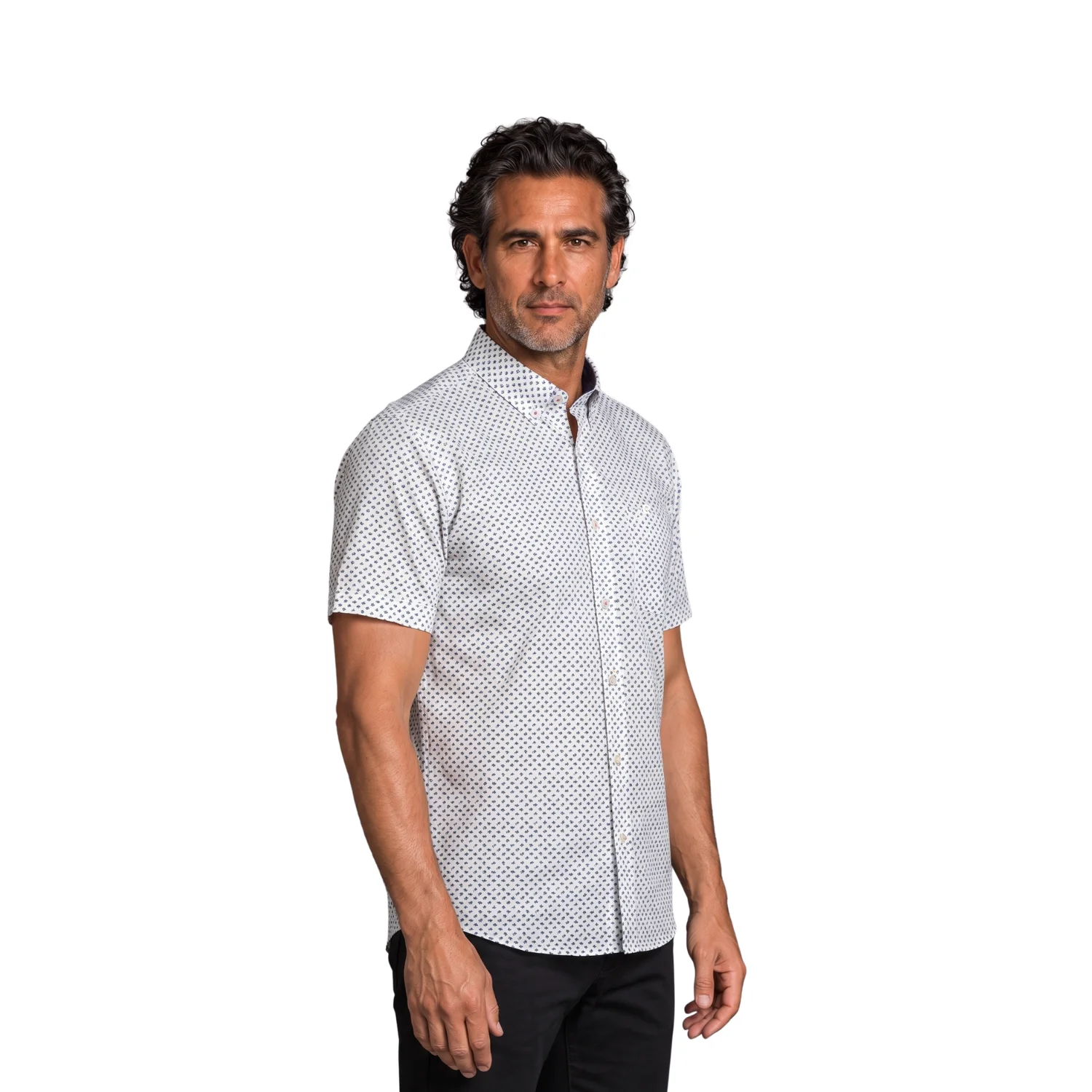 Camisa manga corta Estampada Etiqueta Azul con diseño Francé vista 2