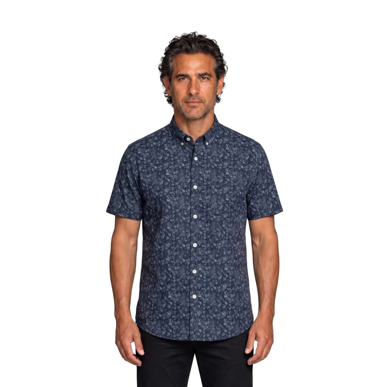 Camisa manga corta Estampada Etiqueta Azul con diseño Francés
