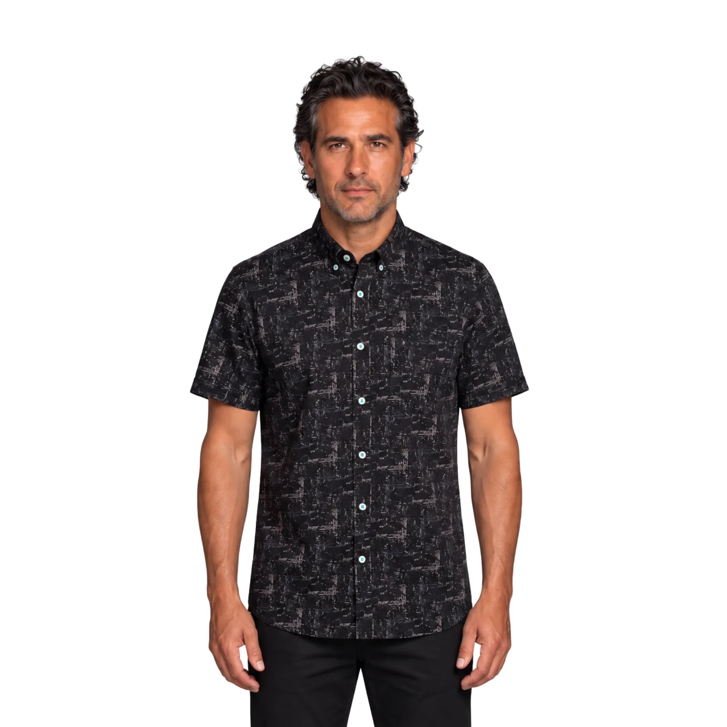 Camisa manga corta Estampada Etiqueta Azul con diseño Francés