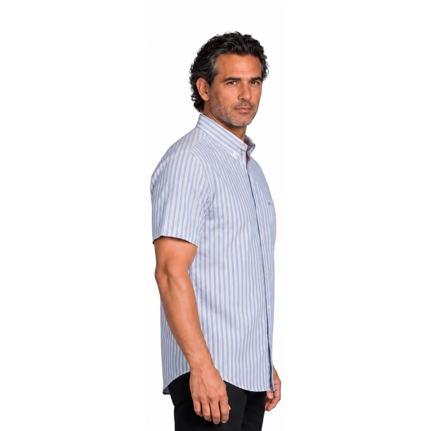 Camisa manga corta Oxford Etiqueta Azul vista 3