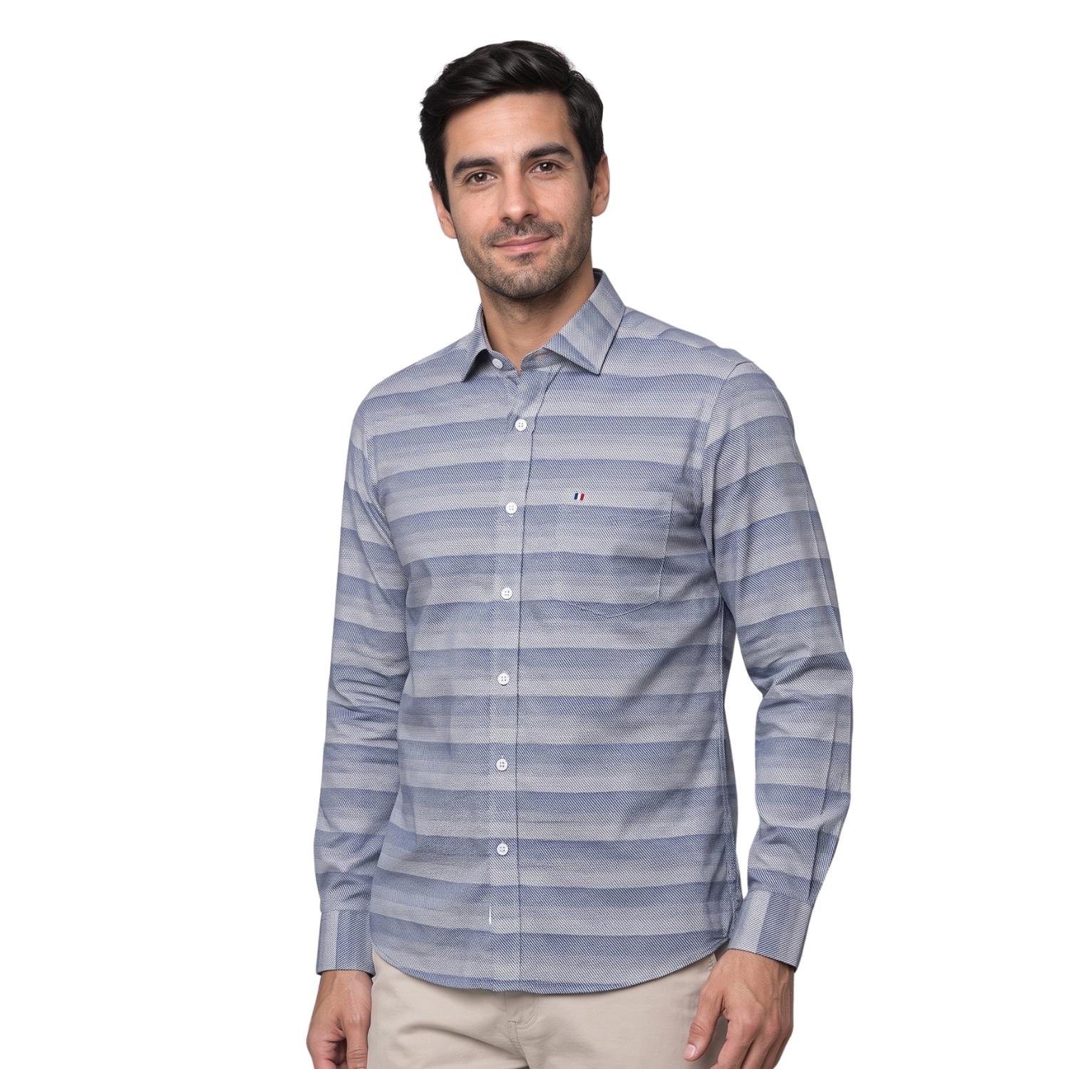 Camisa manga larga Etiqueta tejido made in Italy