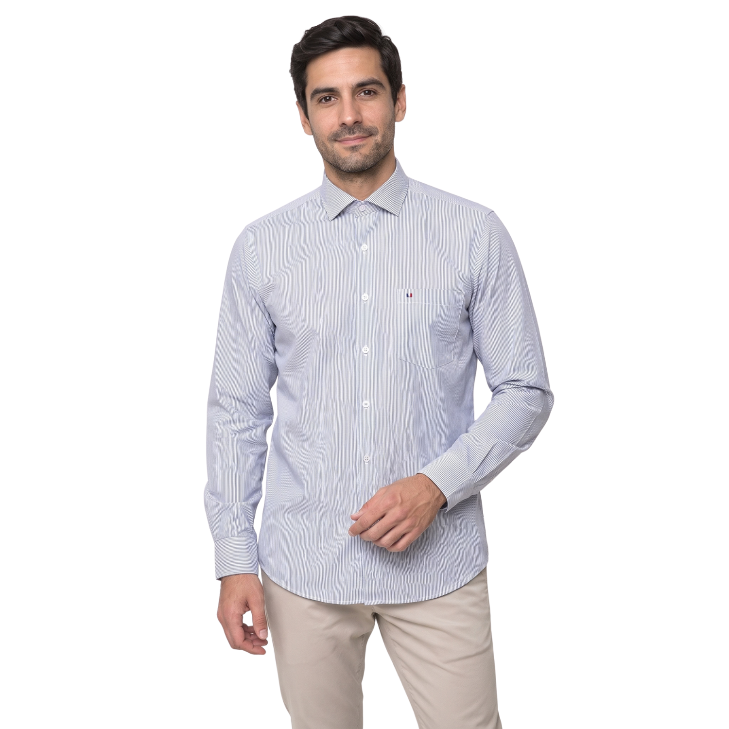 Camisa manga larga Etiqueta tejido made in Italy